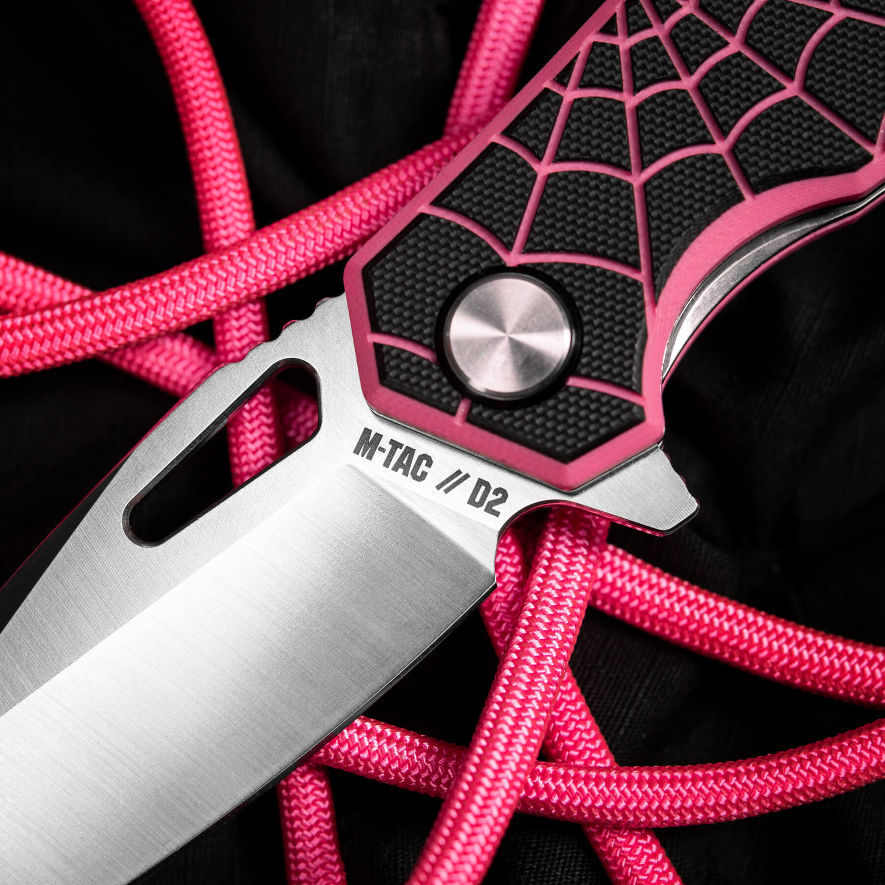M-Tac ніж складний Type 12 Spider Web Black/Pink/Steel купити за
